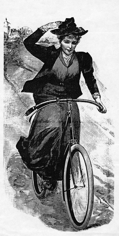Bicycling Downhill by English School
